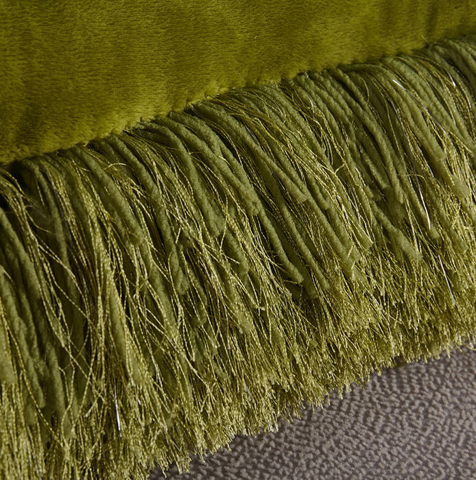 Decorative Shaggy Pillow With Lurex (18 In X 18 In) - Lime Green