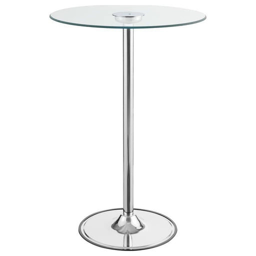 Thea - Led Bar Table - Chrome And Clear Unique Piece Furniture
