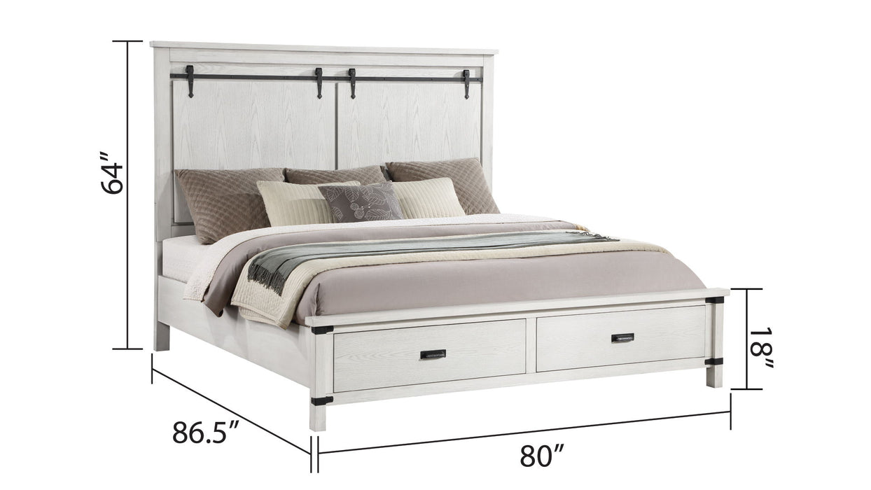 Loretta Modern Style King Bed Made With Wood In Antique White