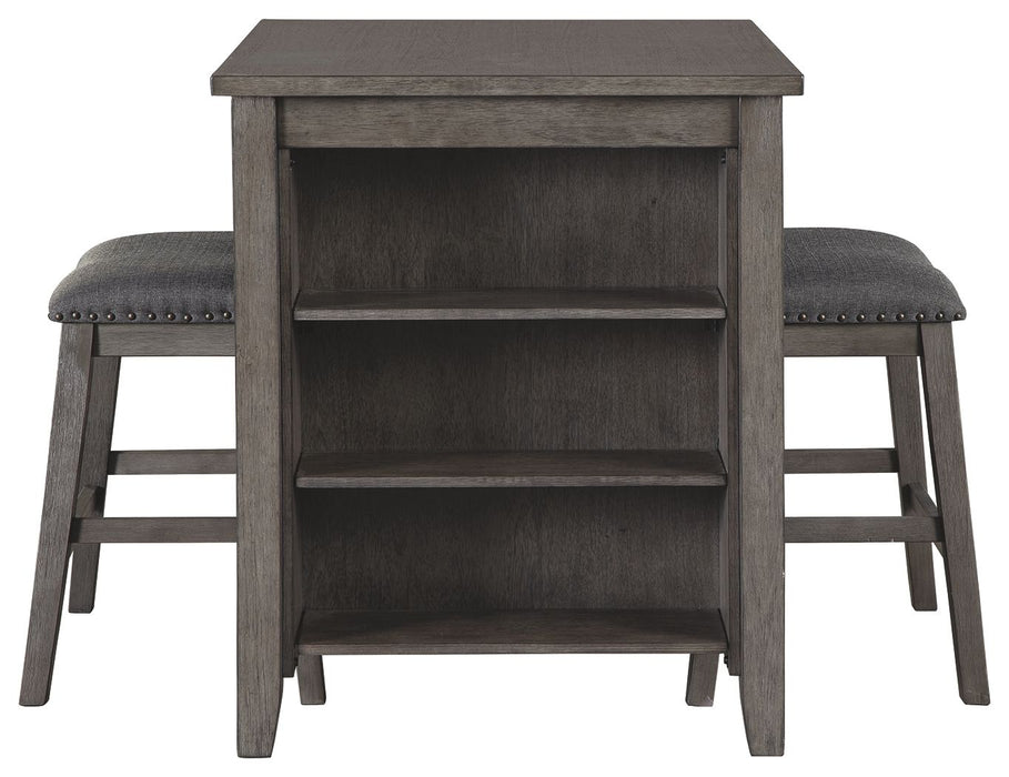Caitbrook - Gray - Rect Drm Counter Tbl Set(Set of 3) Unique Piece Furniture