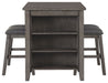 Caitbrook - Gray - Rect Drm Counter Tbl Set(Set of 3) The Unique Piece Furniture Furniture Store in Dallas, Ga serving Hiram, Acworth, Powder Creek Crossing, and Powder Springs Area