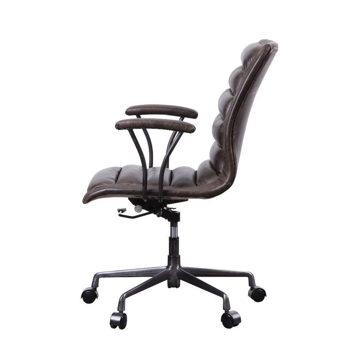 Zooey - Executive Office Chair - Distress Chocolate Top Grain Leather Unique Piece Furniture