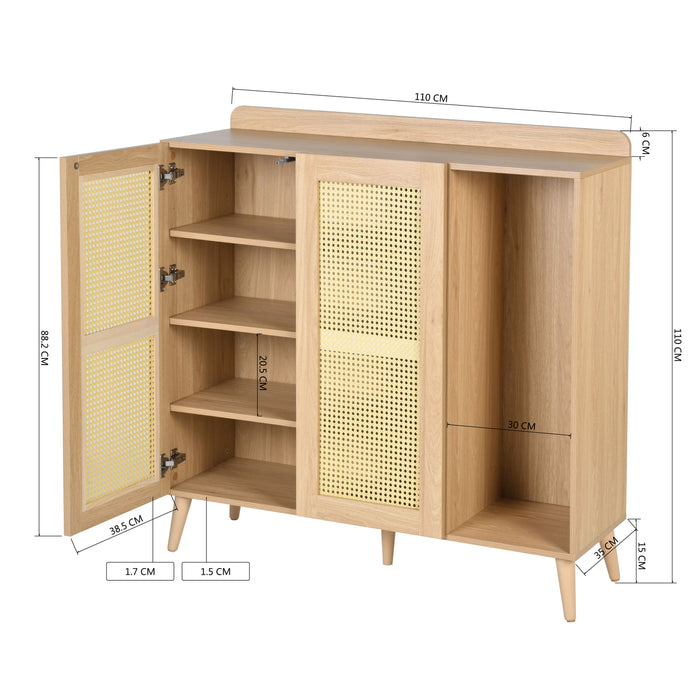 43'' Tall Accent Cabinet Chests With 2 Doors, Oak