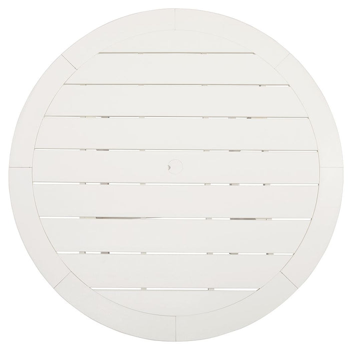 Crescent Luxe - White - Round Dining Table W/Umb Opt Unique Piece Furniture