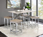 Raine - Counter Height Table - Antique White & Chrome Finish Unique Piece Furniture