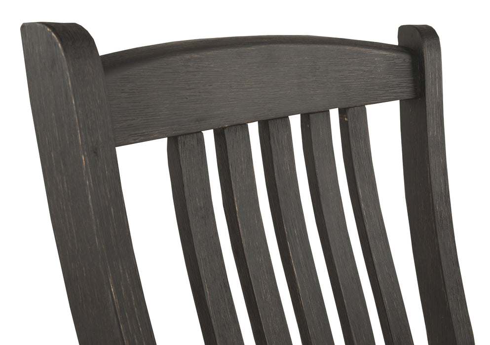 Tyler - Black / Grayish Brown - Dining Uph Side Chair (Set of 2) - Slatback Unique Piece Furniture