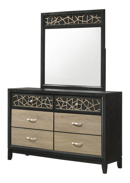 Selena Modern & Contemporary Mirror Made With Wood In Black And Natural