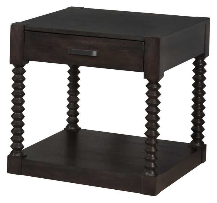 Meredith - 1-Drawer End Table - Coffee Bean Unique Piece Furniture