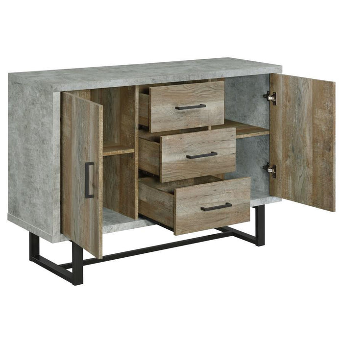 Abelardo - 3-Drawer Accent Cabinet - Weathered Oak And Cement Unique Piece Furniture