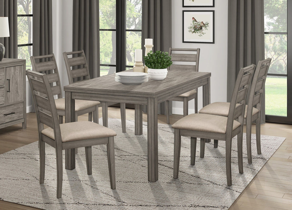Weathered Gray Finish Rustic Style Dining Side Chair 2 Pieces Set Upholstered Seat Transitional Framing Wooden Furniture