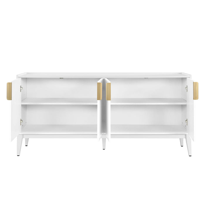 U_Style Storage Cabinet Sideboard Wooden Cabinet With 4 Doors For Hallway, Entryway, Living Room, Bedroom, Adjustable Shelf - White