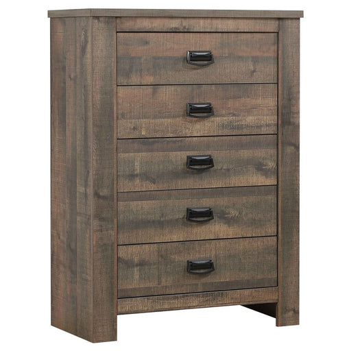 Frederick - 5-Drawer Chest - Weathered Oak Unique Piece Furniture
