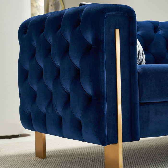 Modern Sofa Blue Color - Velvet