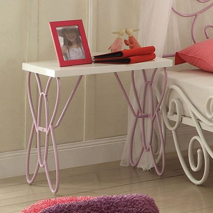 Priya II - Nightstand - White & Light Purple Unique Piece Furniture