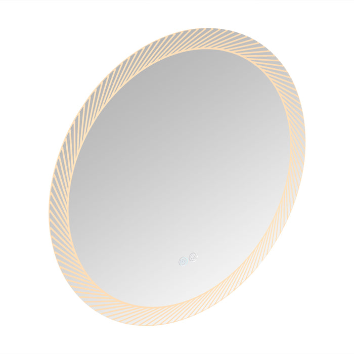 Switch-Held Memory LED Mirror, Wall-Mounted Vanity Mirrors, Bathroom Anti-Fog Mirror, Dimmable Bathroom Mirror - Silver