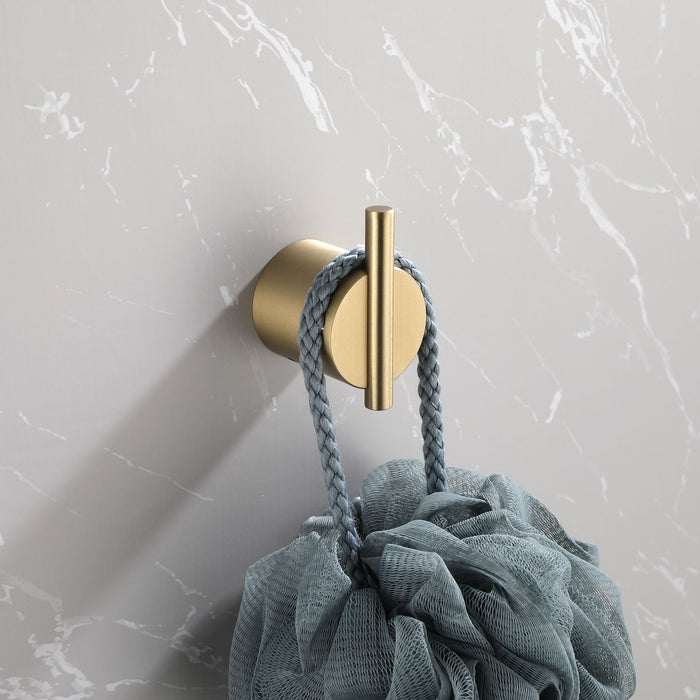 4 Piece Steel Bathroom Towel Rack Set, Wall Mount - Brushed Gold