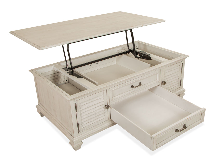 Newport - Lift Top Storage Cocktail Table (With Casters) - Alabaster Unique Piece Furniture