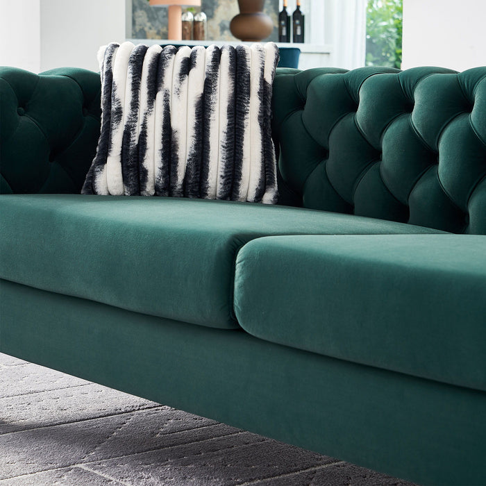 Modern Velvet Sofa Green Color - Velvet
