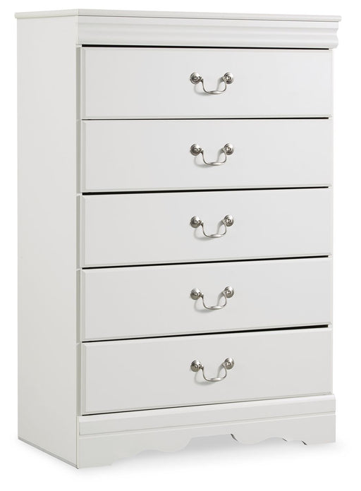 Anarasia - White - Five Drawer Chest Unique Piece Furniture