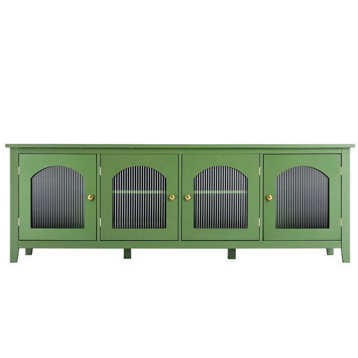 Stylish TV Cabinet, TV Frame, TV Standпјњsolid Wood Frame, Changhong Glass Door, Antique Green, Can Be Placed In The Children'S Room, Bedroom