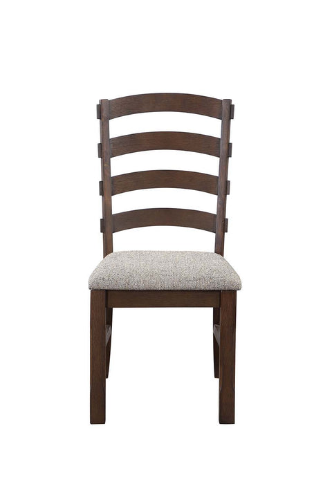 Pascaline - Side Chair (Set of 2) - Gray Fabric, Rustic Brown & Oak Finish Unique Piece Furniture