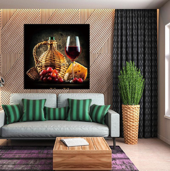 Oppidan Home"Wine And Cheese Pairing" Acrylic Wall Art (40"H X 40"W)