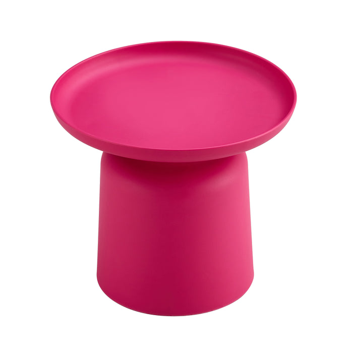 Magenta Fashion Stylish And Versatile Plastic Round Side Table Indoor / Outdoor Use