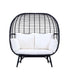 Penelope - Patio Lounge Chair - Cream Fabric & Black Finish Unique Piece Furniture