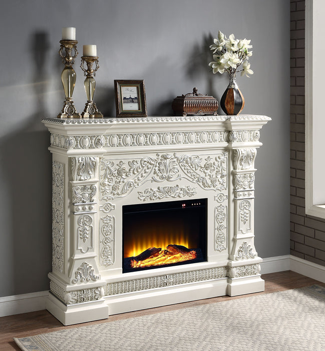 Acme Vanaheim Fireplace Antique White Finish