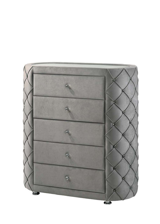 Perine - Chest - Gray Velvet Unique Piece Furniture