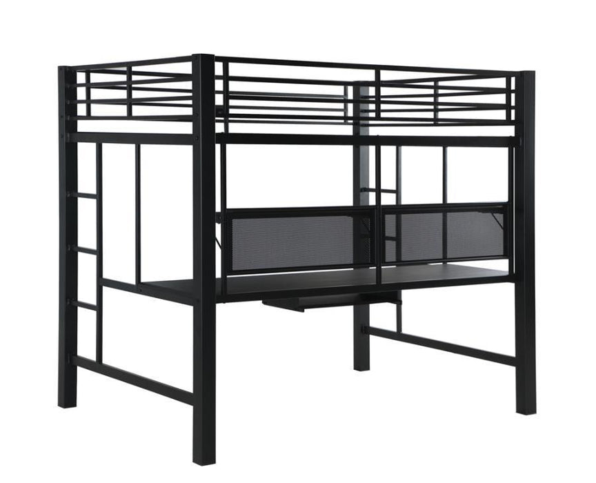 Avalon - Full Workstation Loft Bed - Black Unique Piece Furniture