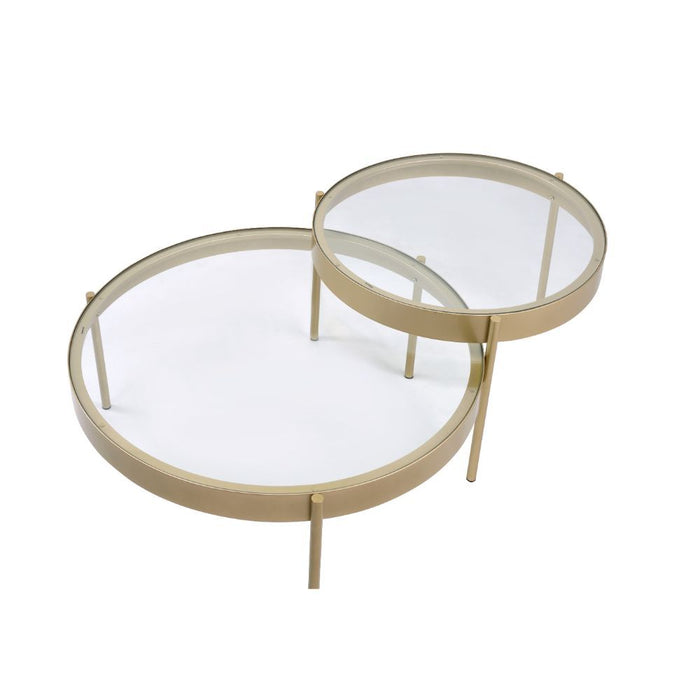 Andover - Coffee Table - Clear Glass & Gold Unique Piece Furniture