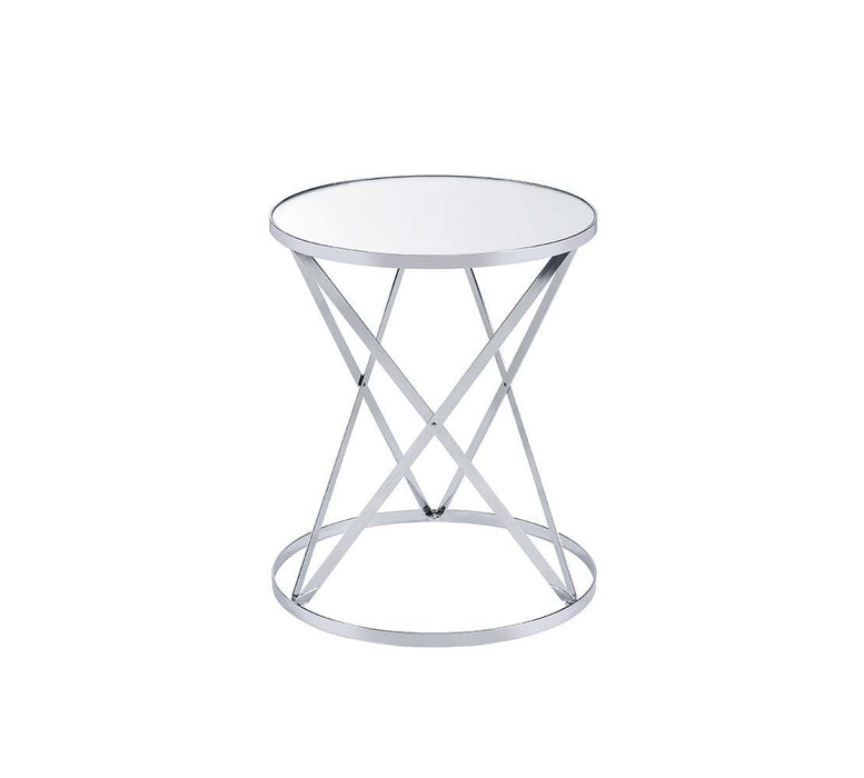 Flux - Accent Table - Mirror & Chrome Finish Unique Piece Furniture