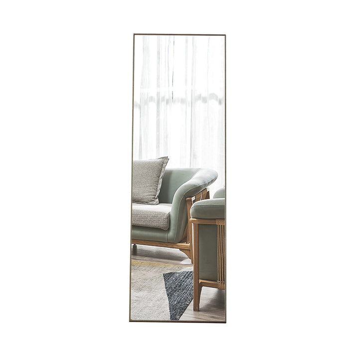 3rd Generation Gray Solid Wood Frame Full - Length Mirror, Dressing Mirror, Bedroom Porch, Decorative Mirror, Clothing Store, Floor Standing Large Mirror, Wall Mounted