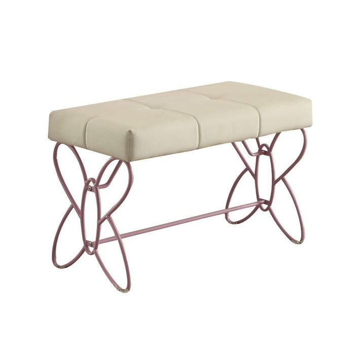 Priya II - Bench - White & Light Purple Unique Piece Furniture