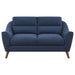 Gano - Sloped Arm Upholstered Loveseat - Navy Blue Unique Piece Furniture