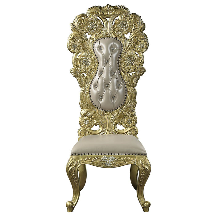 Acme Cabriole Side Chair (Set of 2) Gold Finish