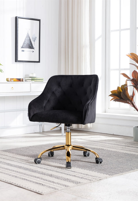 Coolmore Swivel Shell Chair For / Bed Room, Modern Leisure Office Chair - Black