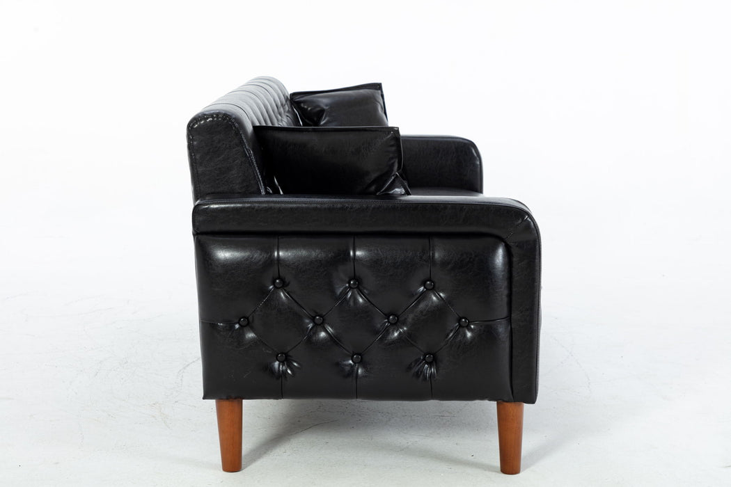Black PU Leather Sofa