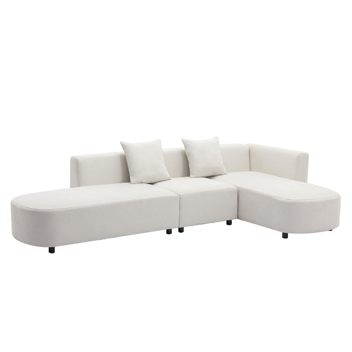 U-Style Luxury Modern Style Living Room Upholstery Sofa - White