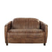 Brancaster - Loveseat - Retro Brown Top Grain Leather & Aluminum Unique Piece Furniture