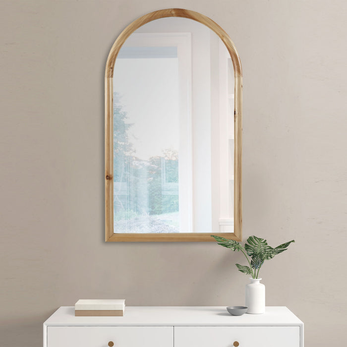 Arched Wood Wall Mirror