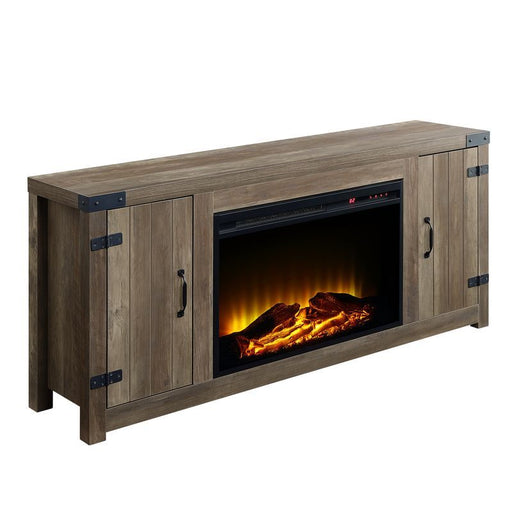 Tobias - Fireplace - Rustic Oak Finish - 25" Unique Piece Furniture