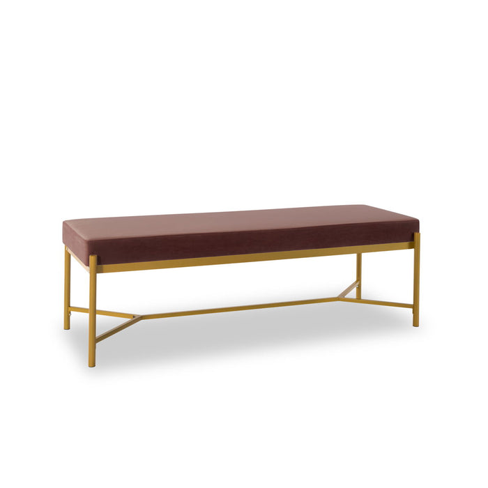 Long Upholstered Bench Pink