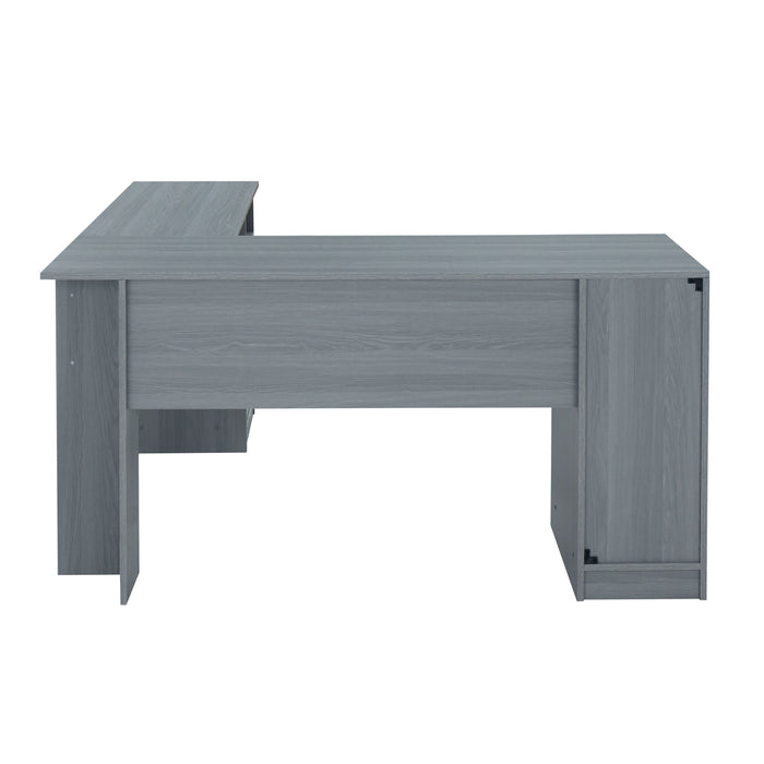 Techni Mobili Functional Shape Desk With Storage, Gray