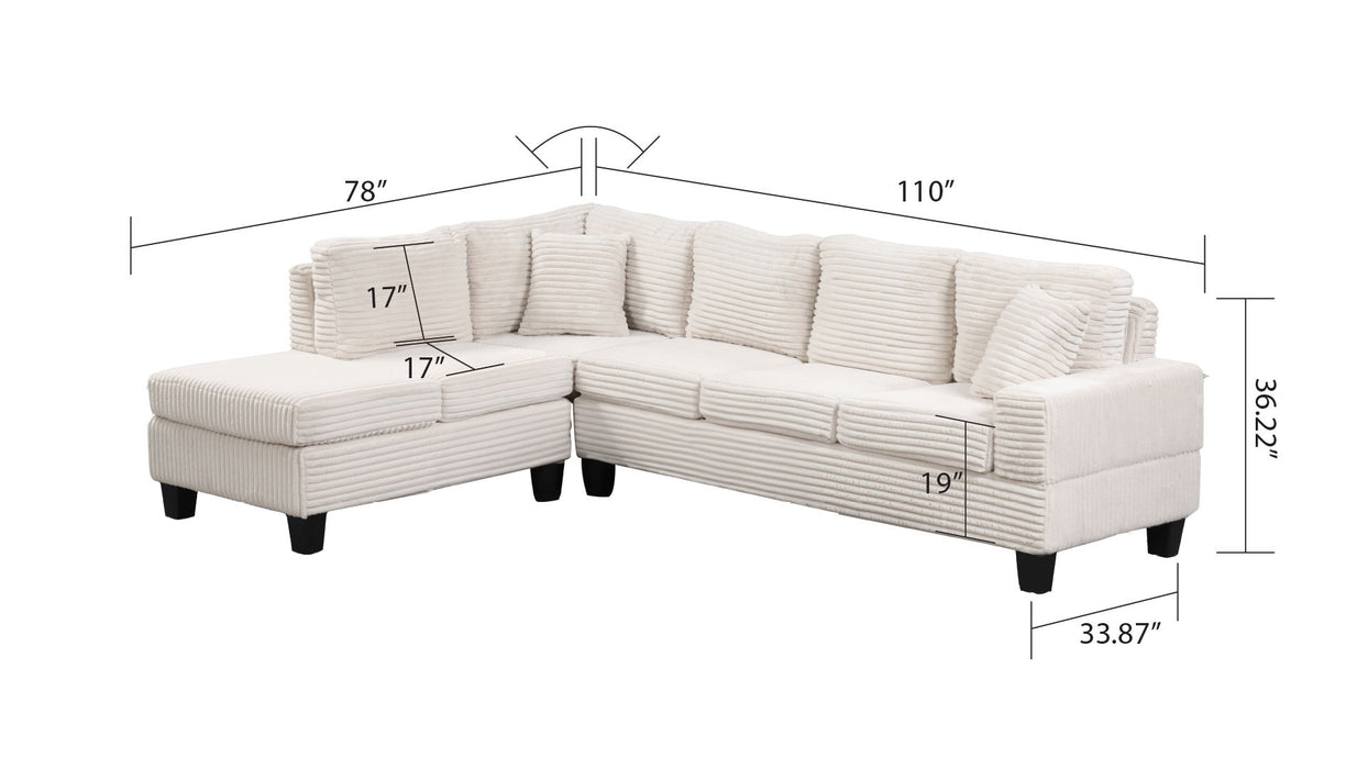 Cozy Modern Style Recliner Sectional Sofa Made With Wood In Cream