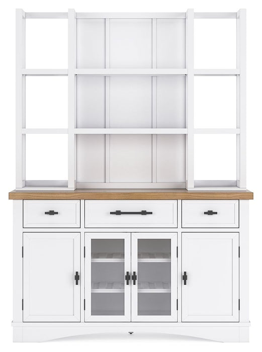 Ashbryn - Dining Server And Hutch - White / Natural