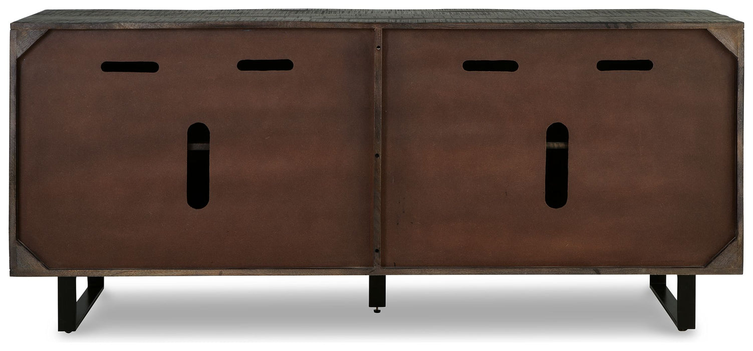 Kevmart - Grayish Brown / Black - Accent Cabinet Unique Piece Furniture