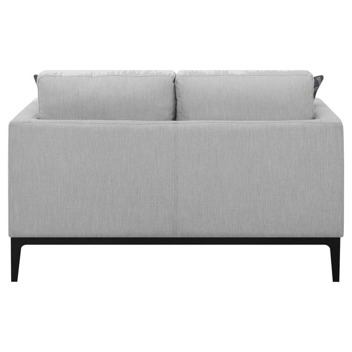 Apperson - Cushioned Back Loveseat - Light Gray Unique Piece Furniture