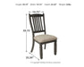 Tyler - Black / Grayish Brown - Dining Uph Side Chair (Set of 2) - Slatback Unique Piece Furniture